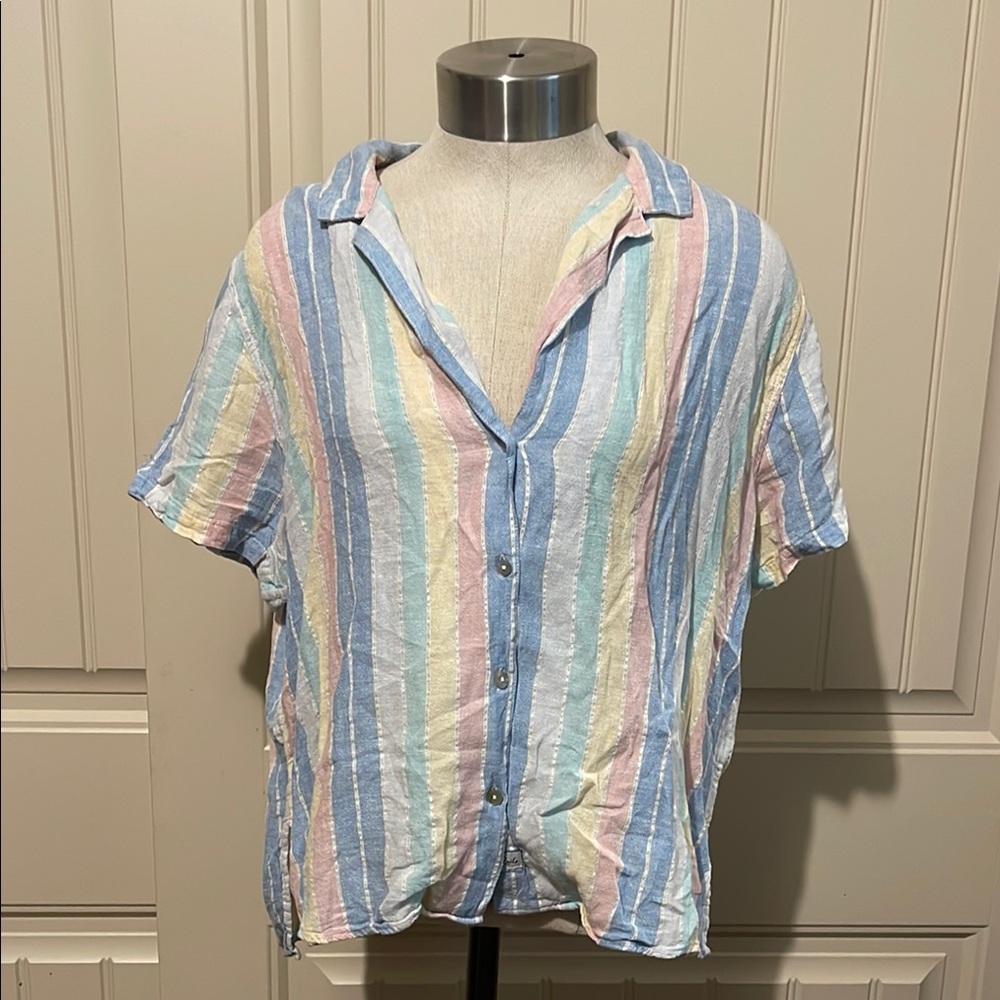 Rails Striped Pastel Button-Up‎ Shirt